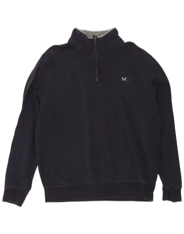 Crew Clothing Męska bluza z zamkiem błyskawicznym, sweter XL, granatowa, bawełniana