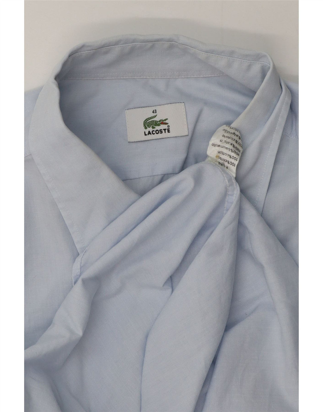 Lacoste Herreskjorte str. 43 Large Blue Cotton
