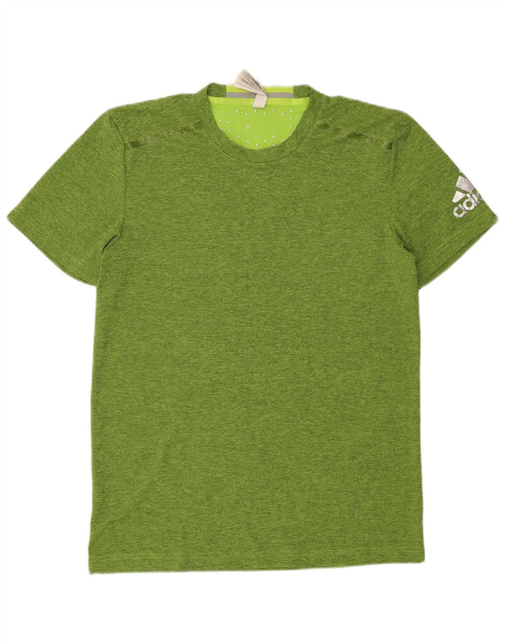 Adidas Mens T-Shirt Top Medium Green Flecked Polyester