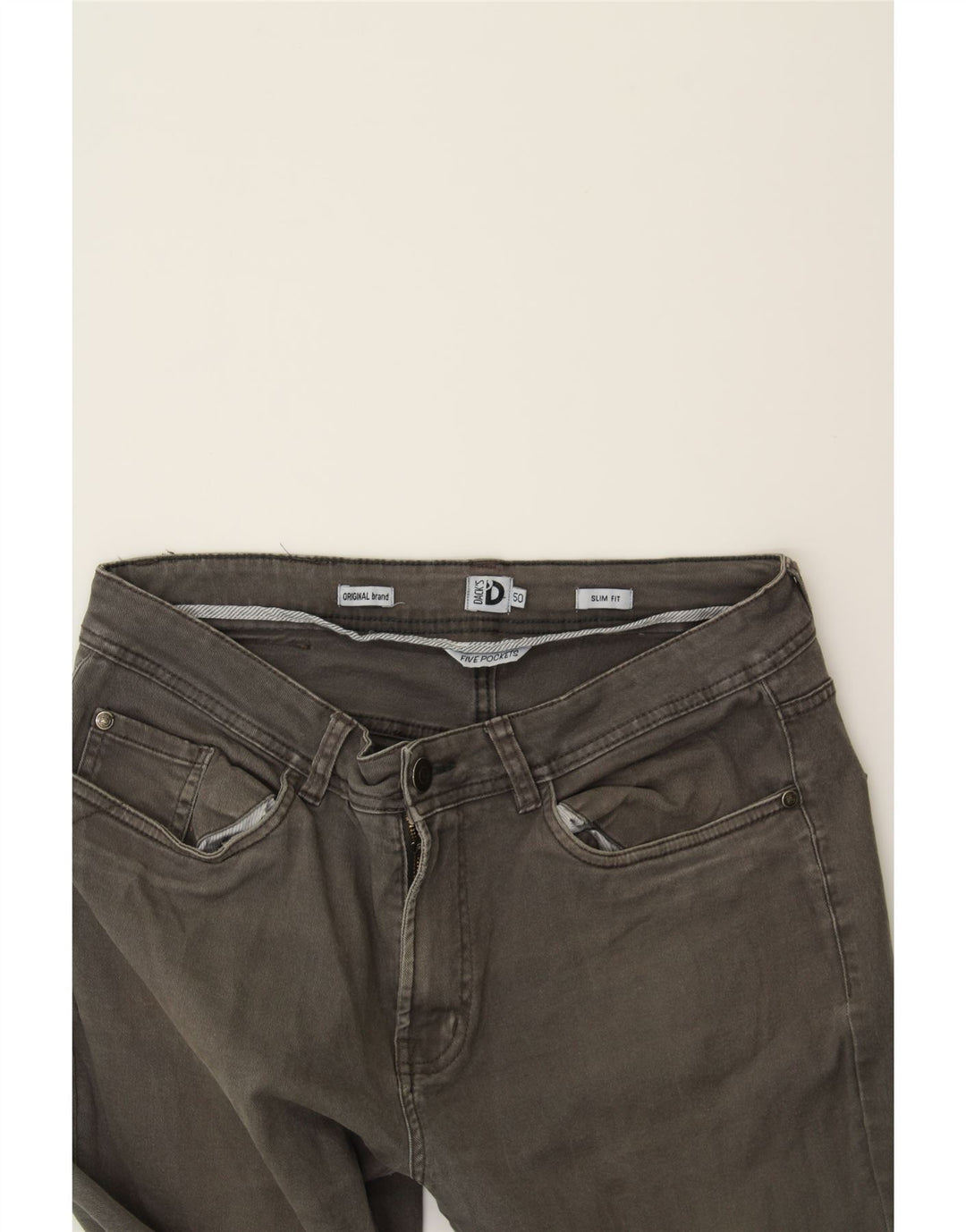 DACK'S Womens Slim Jeans IT 50 XL W36 L31 Grey Cotton Vintage Dack's and Second-Hand Dack's from Messina Hembry 