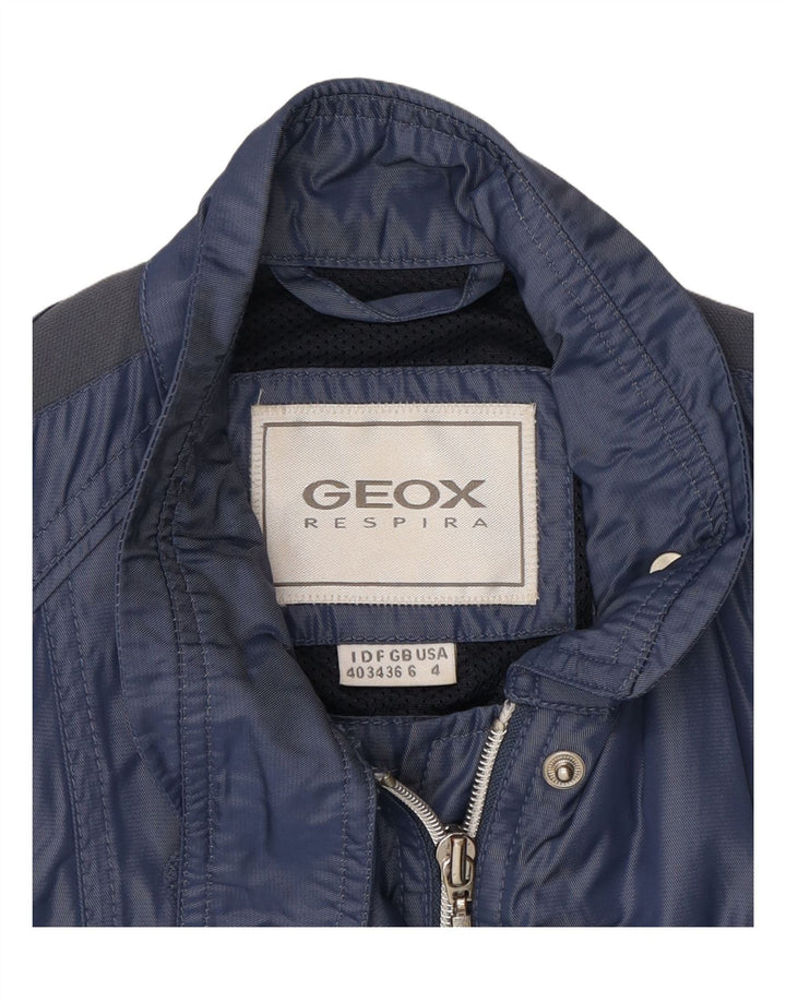 GEOX Womens Utility Jacket UK 6 XS  Navy Blue Polyamide Vintage Geox and Second-Hand Geox from Messina Hembry 
