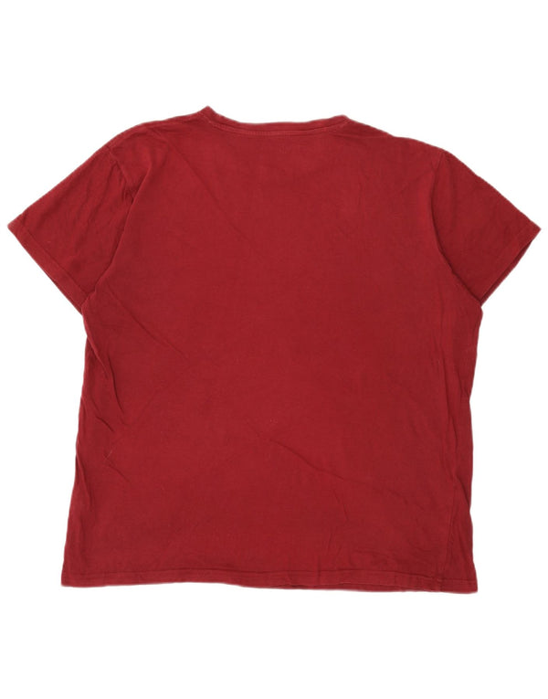 T-shirt męski Pierre Cardin, top XL, bordowa bawełna