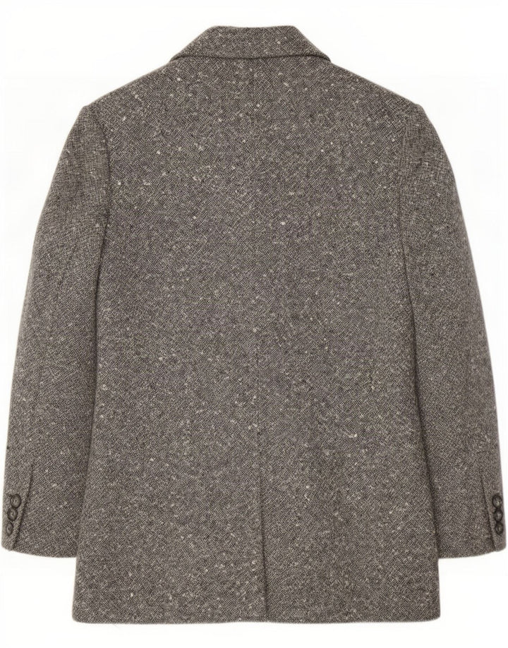 Vintage Womens Longline 4 Button Blazer Jacket IT 46 Large Grey Flecked