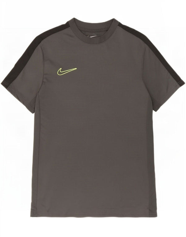 Nike Mens Dri Fit Slim T-Shirt Top Medium Grey Colourblock Polyester