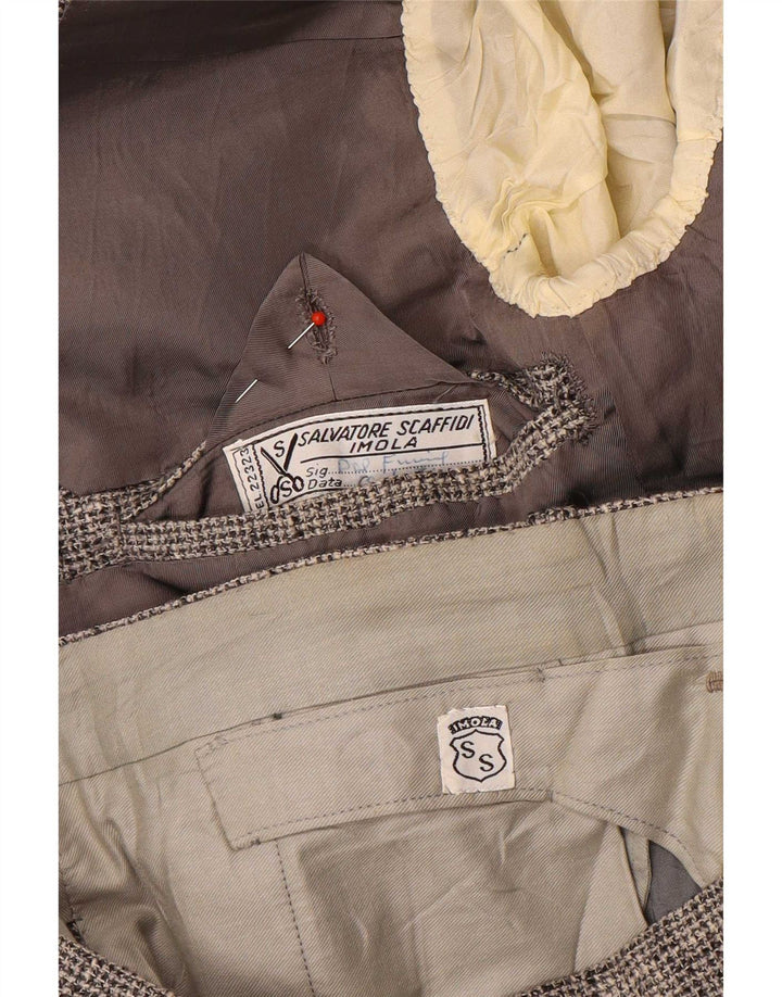 vintage Mens 2 Bouton Pièce Costume UK 38 Moyen W30 L34 Gris Moucheté