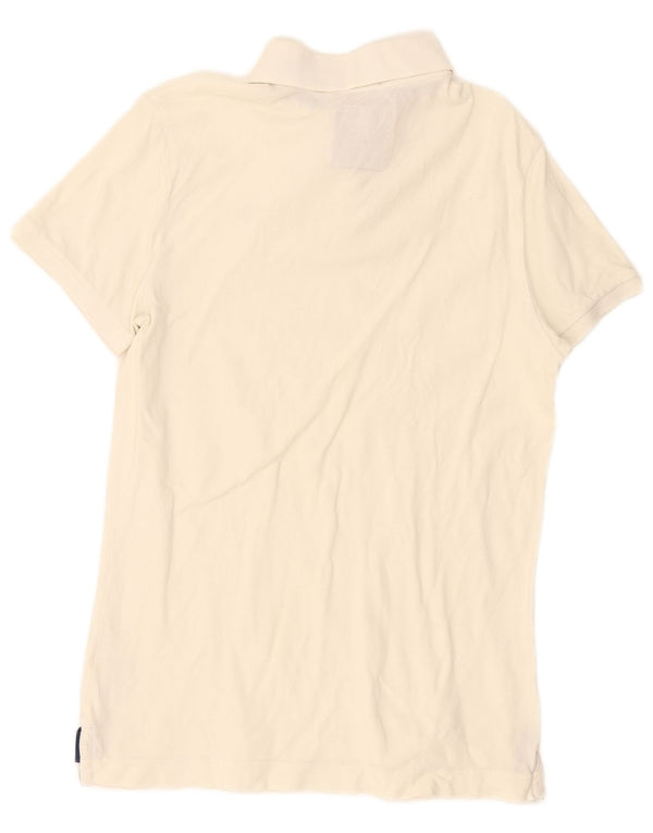 Polo da uomo Muscle Abercrombie & Fitch grande in cotone bianco sporco