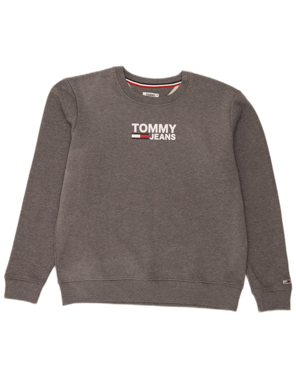 Tommy Hilfiger Mens Graphic Sweatshirt Jumper Large Grey Cotton