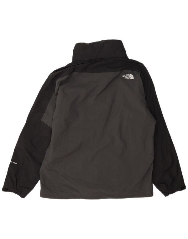 The North Face Mens Hyvent Hooded Rain Jacket UK 38 Medium Grey Colourblock