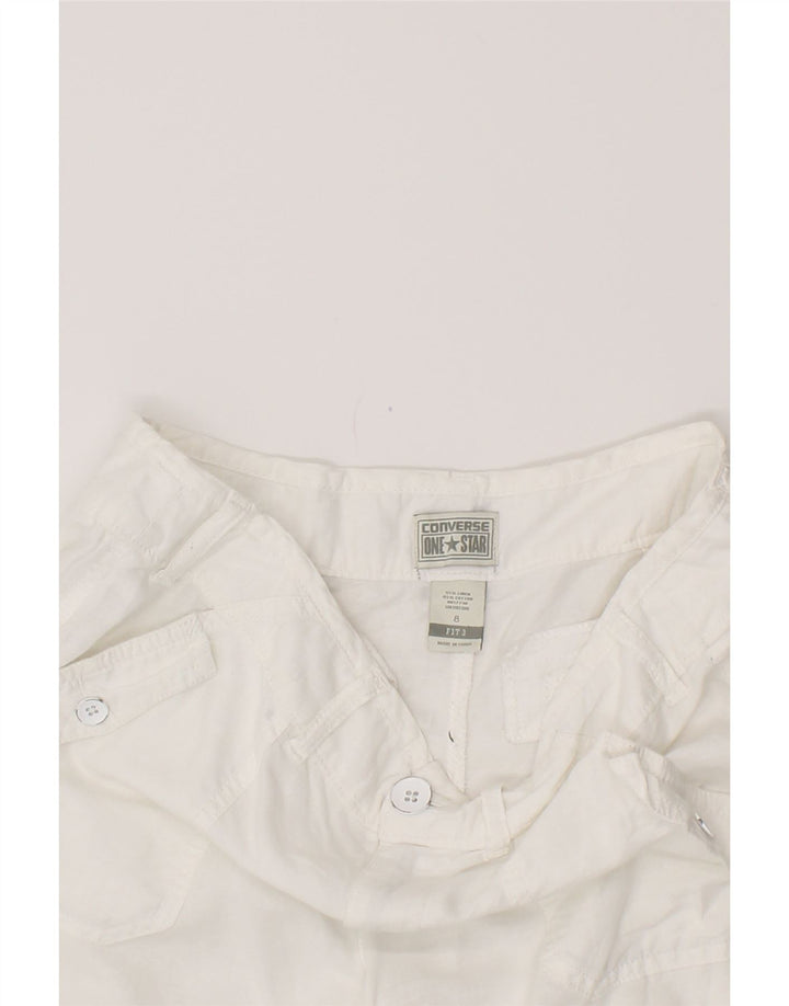 CONVERSE Womens Casual Shorts US 8 Medium W34 White Linen
