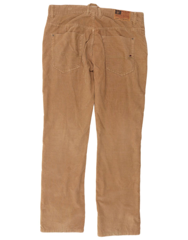 Tommy Hilfiger Lige fløjlsbukser til mænd W36 L34 Beige bomuld