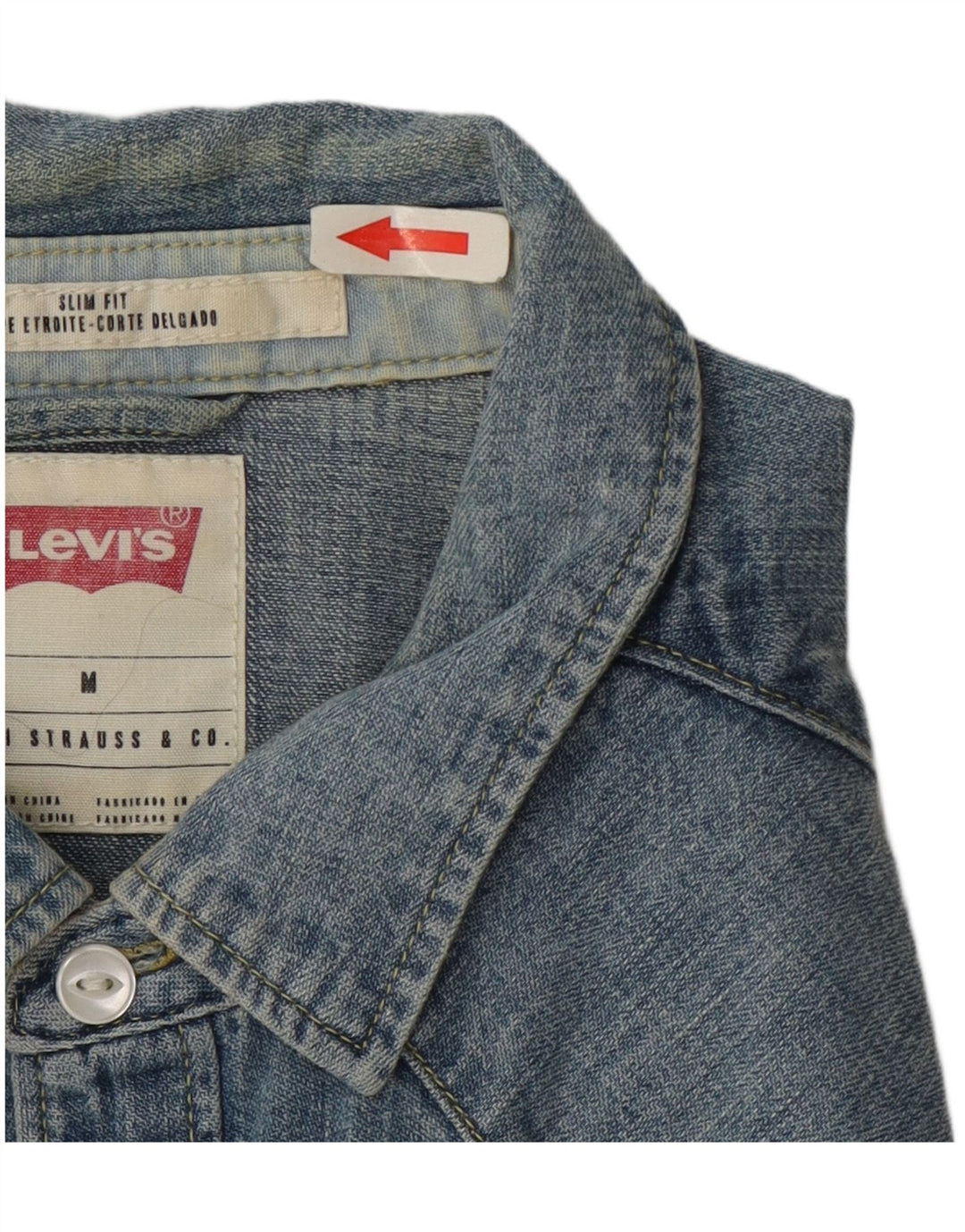 Levi's Mens Slim Fit Denim Shirt Medium Blue Cotton