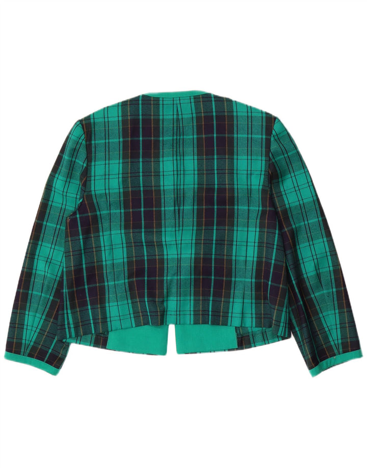 Fink Womens Blazer Jacket UK 18 XL Green Check Virgin Wool