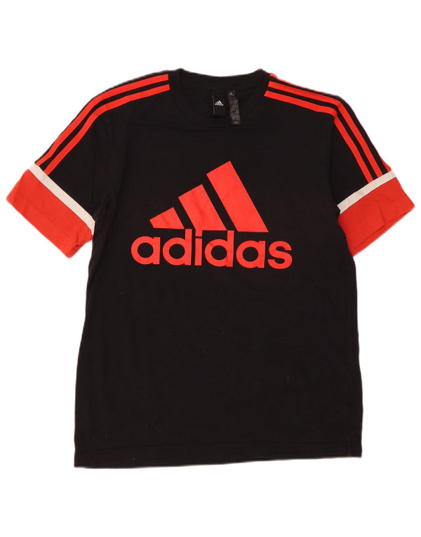 Adidas Mens Graphic T-Shirt Top Small Black Colourblock