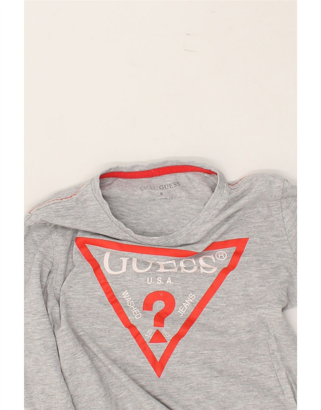 GUESS Boys Graphic Top Long Sleeve 7-8 Years Grey Cotton Vintage Guess and Second-Hand Guess from Messina Hembry 