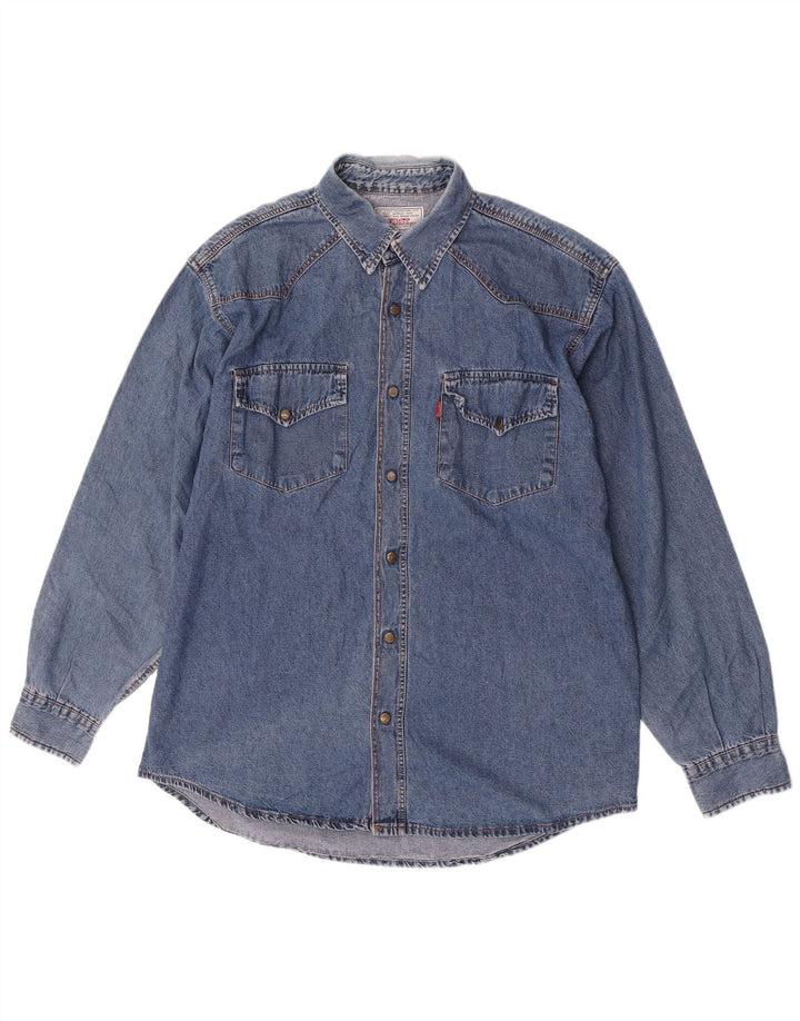 Perry's Mens Denim Shirt Large Blue