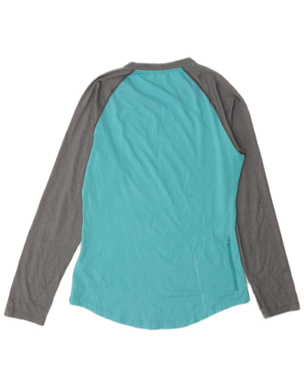 Patagonia Mujer Top Manga Larga UK 10 Small Turquesa Colorblock