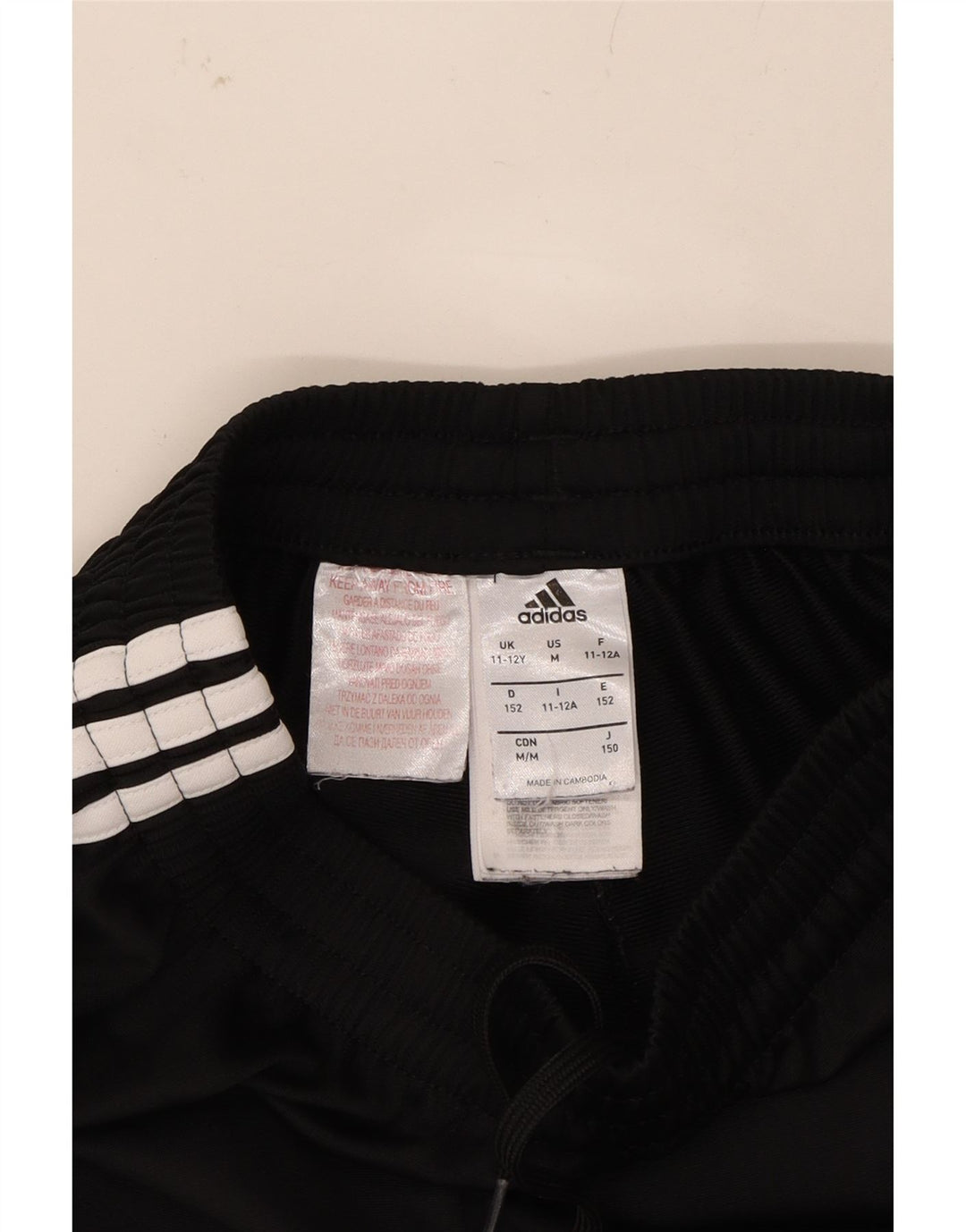 ADIDAS Boys Tracksuit Trousers 11-12 Years  Black Polyester Vintage Adidas and Second-Hand Adidas from Messina Hembry 