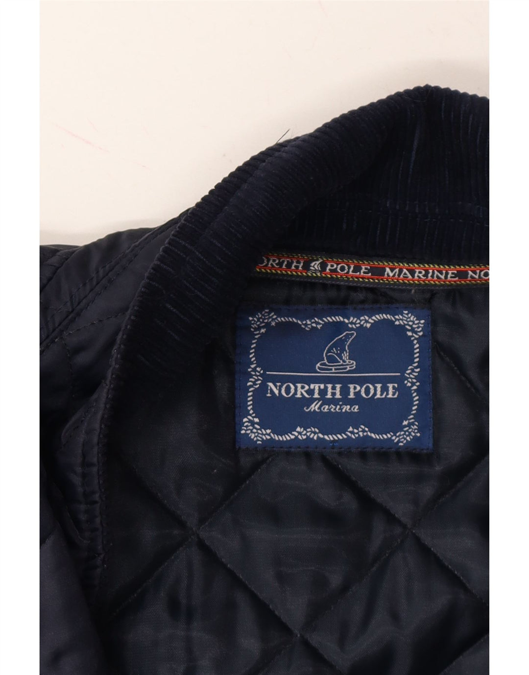 NORTH POLE Mens Quilted Jacket UK 42 XL Navy Blue Nylon Vintage North Pole and Second-Hand North Pole from Messina Hembry 