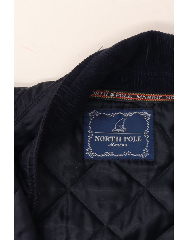 NORTH POLE Mens Quilted Jacket UK 42 XL Navy Blue Nylon Vintage North Pole and Second-Hand North Pole from Messina Hembry 