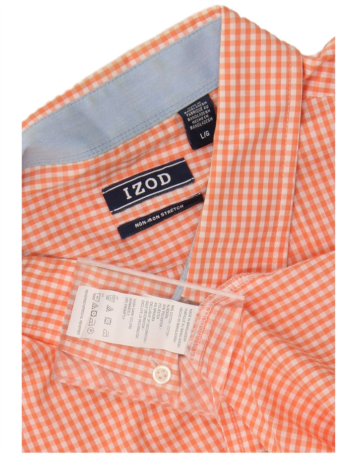 Izod Chemise Homme Grand Vichy Rose Coton