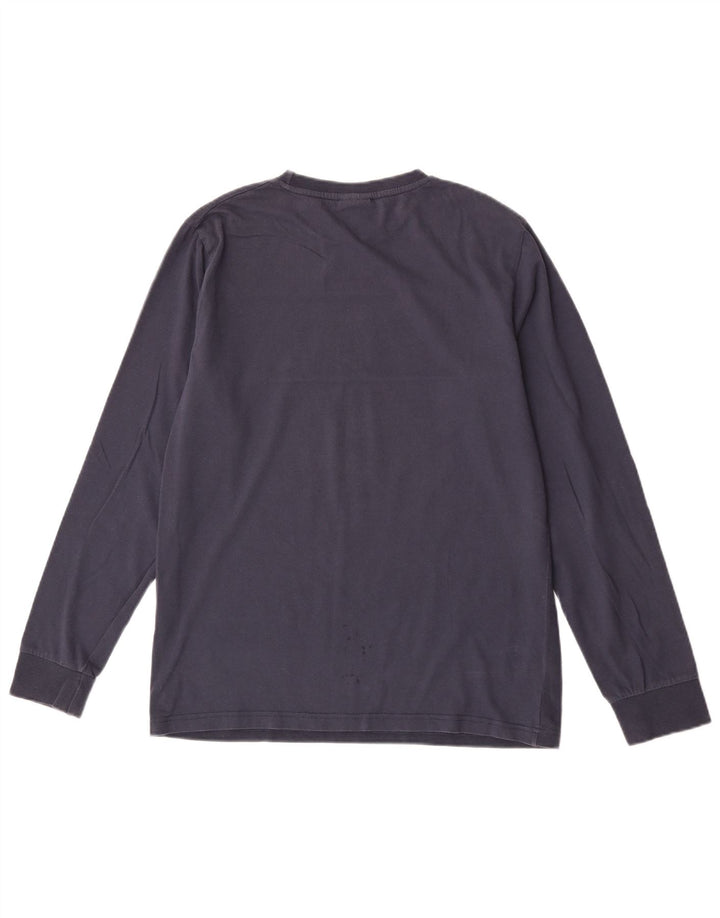 Ellesse Mens Regular Fit Graphic Top Long Sleeve Medium Navy Blue Cotton
