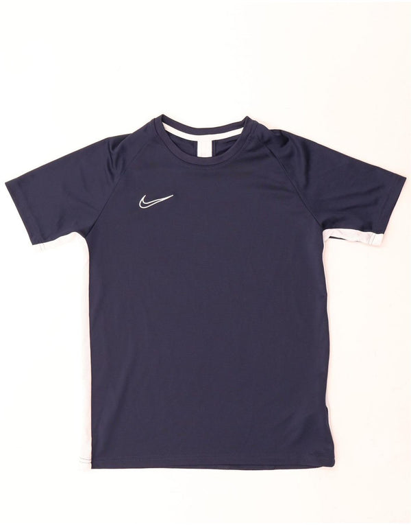 Nike drenge Dri Fit T-shirt top 13-14 år XL marineblå farveblok