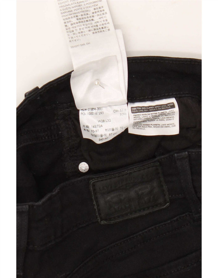 Levi's Womens 714 Straight Jeans W28 L32 Black Cotton
