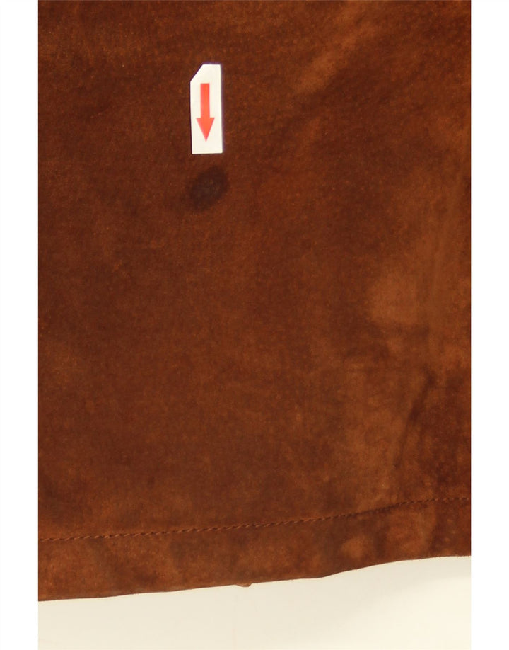 Pelletteria Womens Suede Jacket IT 48 XL Brown Leather