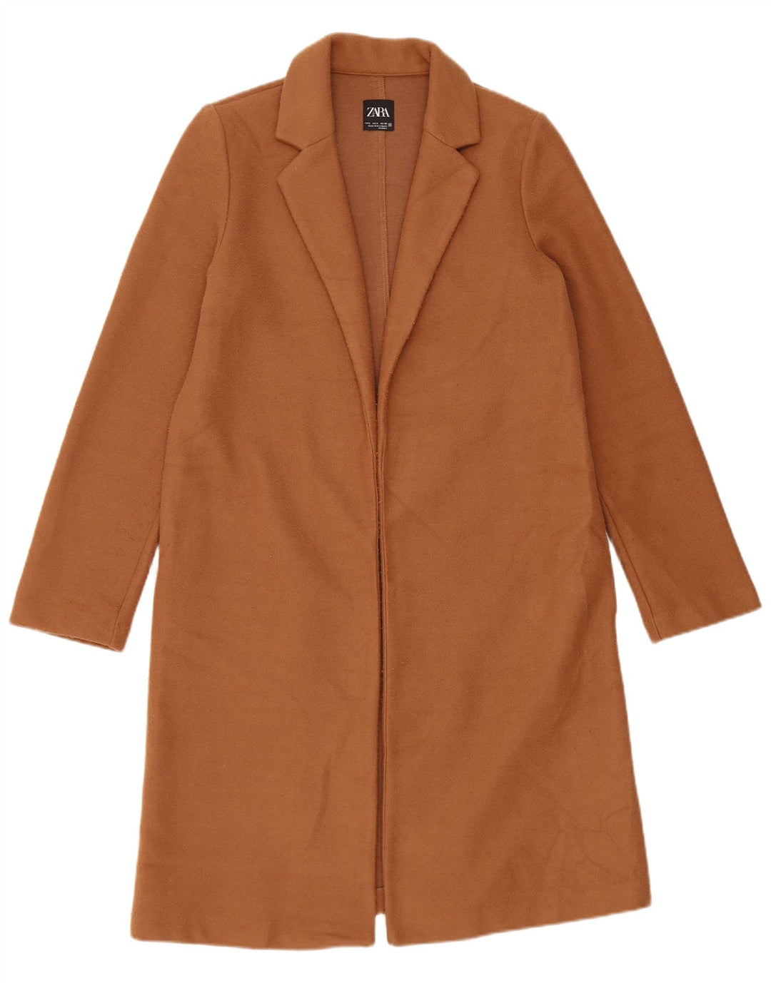 Zara Womens Overcoat UK 10 Small Brown Polyester