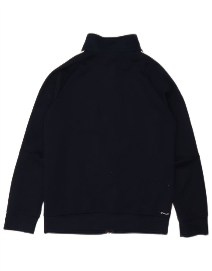 ADIDAS Boys Tracksuit Top Jacket 7-8 Years Navy Blue Polyester