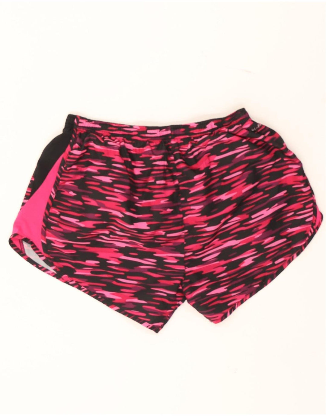 NIKE Womens Sport Shorts UK 14 Medium Pink Camouflage Polyester Vintage Nike and Second-Hand Nike from Messina Hembry 
