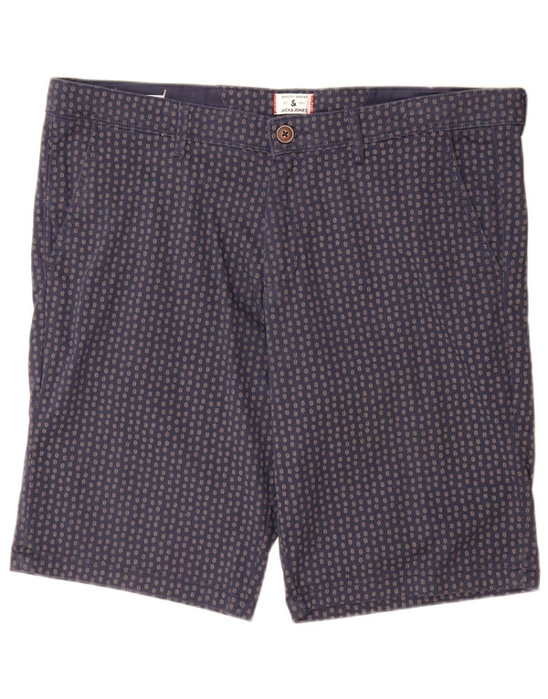 Jack & Jones Short Chino Homme XL W38 Bleu Marine à Pois Coton