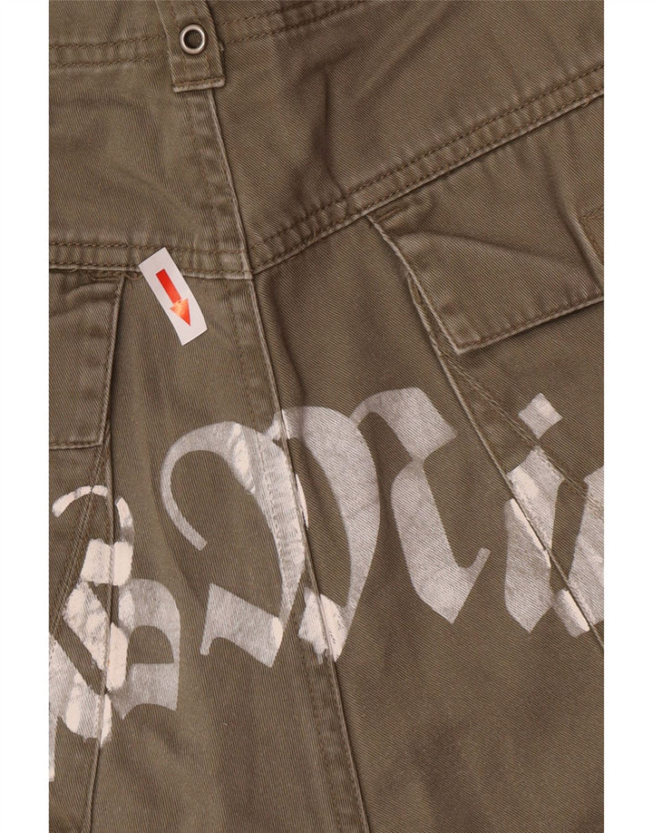 Vintage Mens Graphic Cargo Shorts Large W34 Khaki Cotton