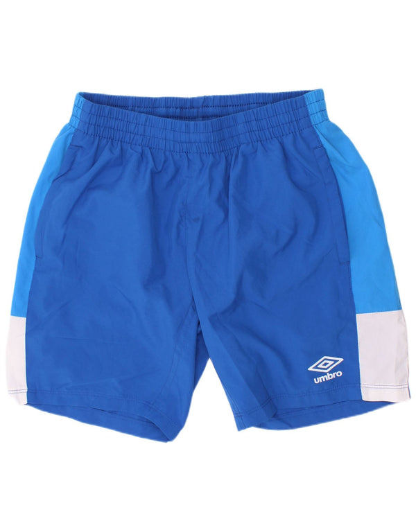 Umbro Sportshorts für Jungen, 11–12 Jahre, groß, blaues Farbblock-Polyester