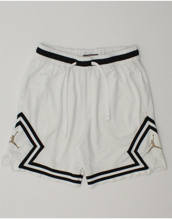 Jordan Mens Dri Fit Sport Shorts Medium White Geometric Polyester