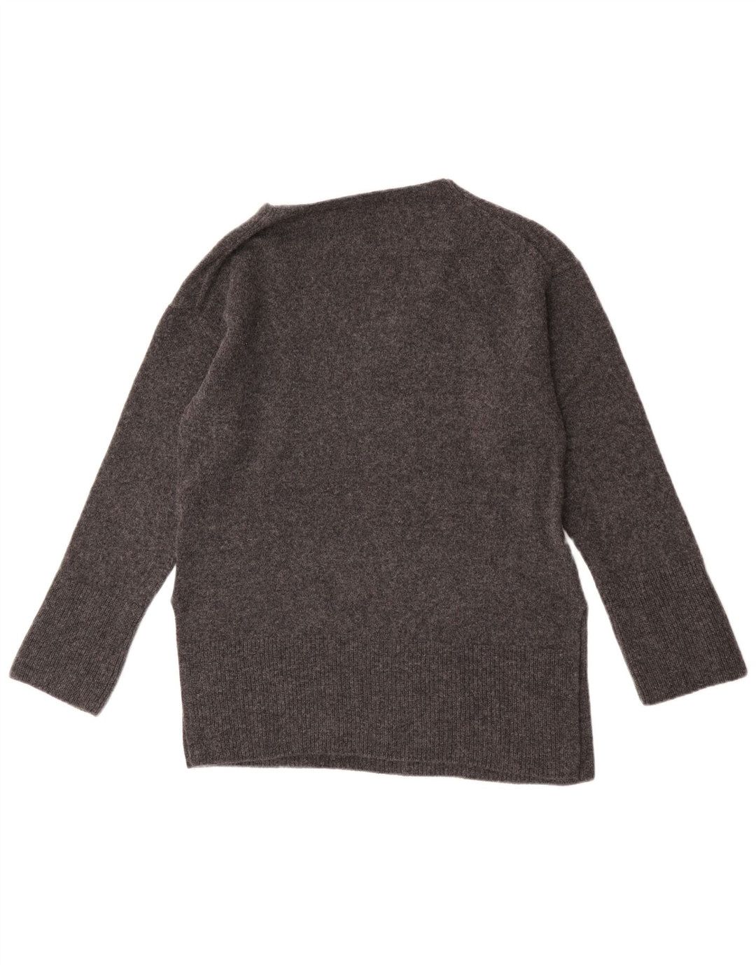 Massimo Dutti Womens V-Neck Jumper Sweater UK 10 Small Grey Wool
