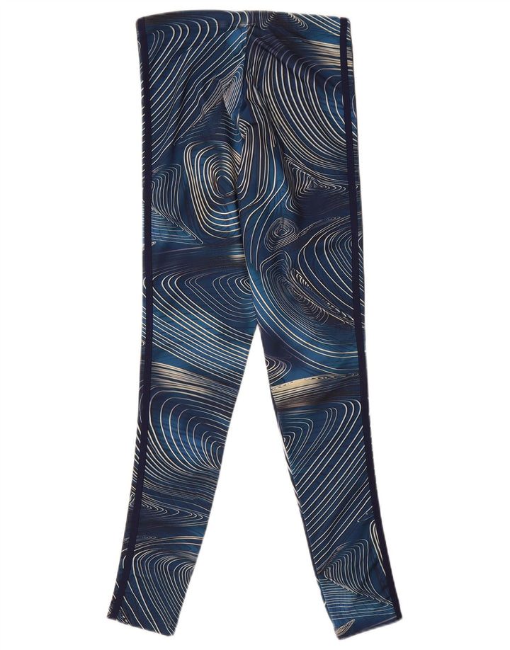 Leggings Adidas da donna con motivo astratto UK 8 Small poliestere blu navy