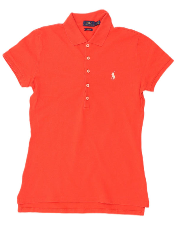 Polo Ralph Lauren Chemise slim fit pour femme UK 10 Petit coton orange