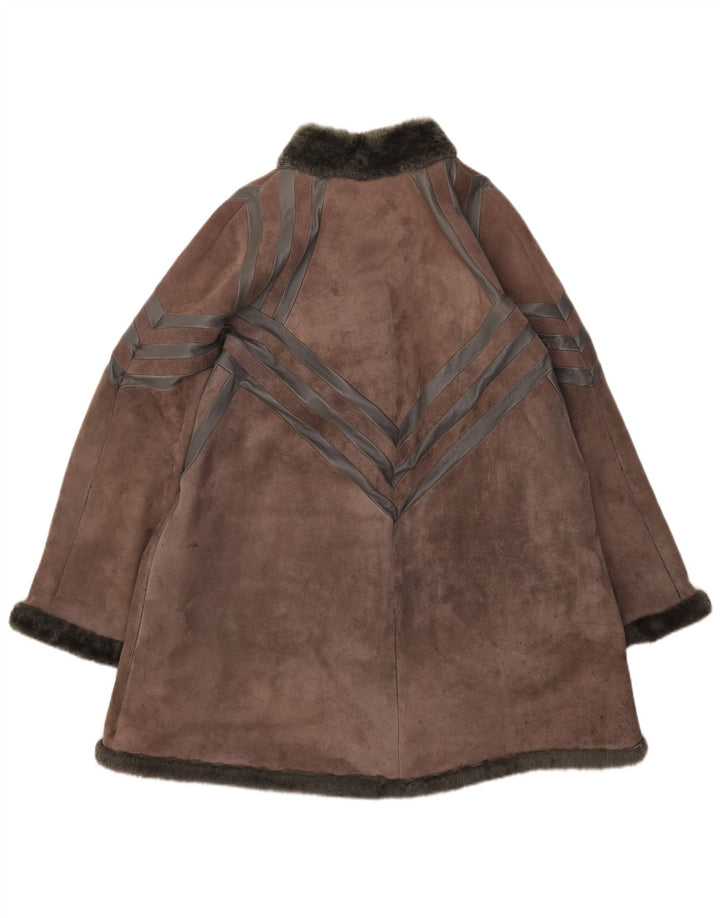 Vintage Damen Lammfellmantel UK 14 Mittelgrau