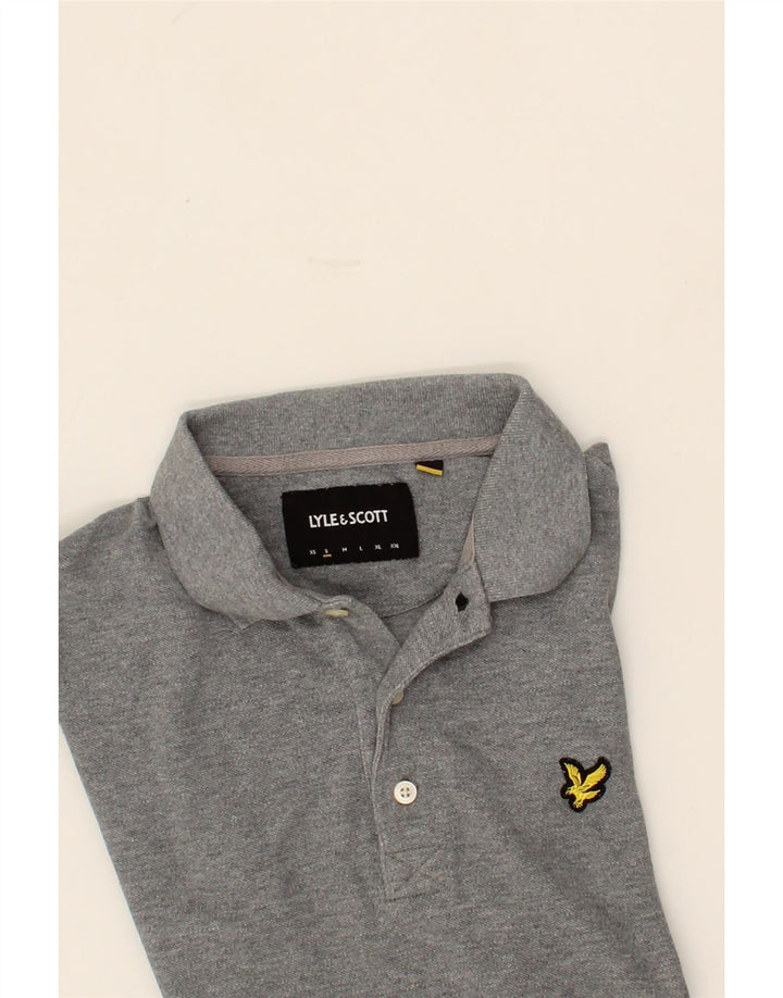 LYLE & SCOTT Mens Polo Shirt Small Grey Cotton Vintage Lyle & Scott and Second-Hand Lyle & Scott from Messina Hembry 