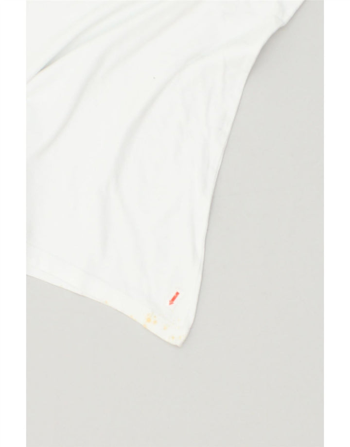 LEVI'S Womens Perfect Crew T-Shirt Top UK 10 Small White | Vintage Levi's | Thrift | Second-Hand Levi's | Used Clothing | Messina Hembry 
