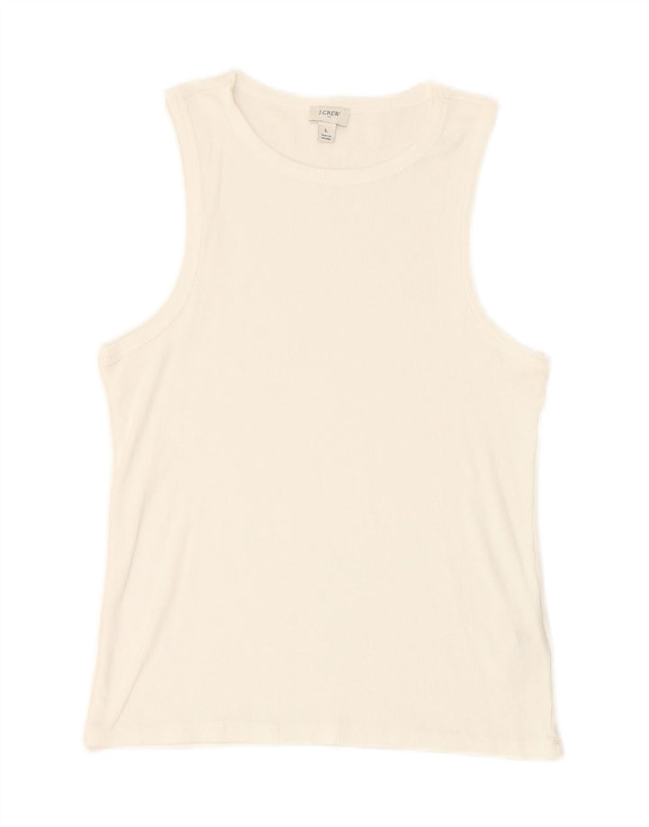 J. CREW Womens Vest Top UK 14 Large White Cotton Vintage J. Crew and Second-Hand J. Crew from Messina Hembry 