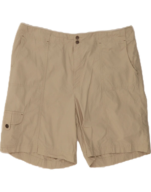 EDDIE BAUER Womens Mercer Fit Cargo Shorts US 18 2XL W39  Beige Cotton