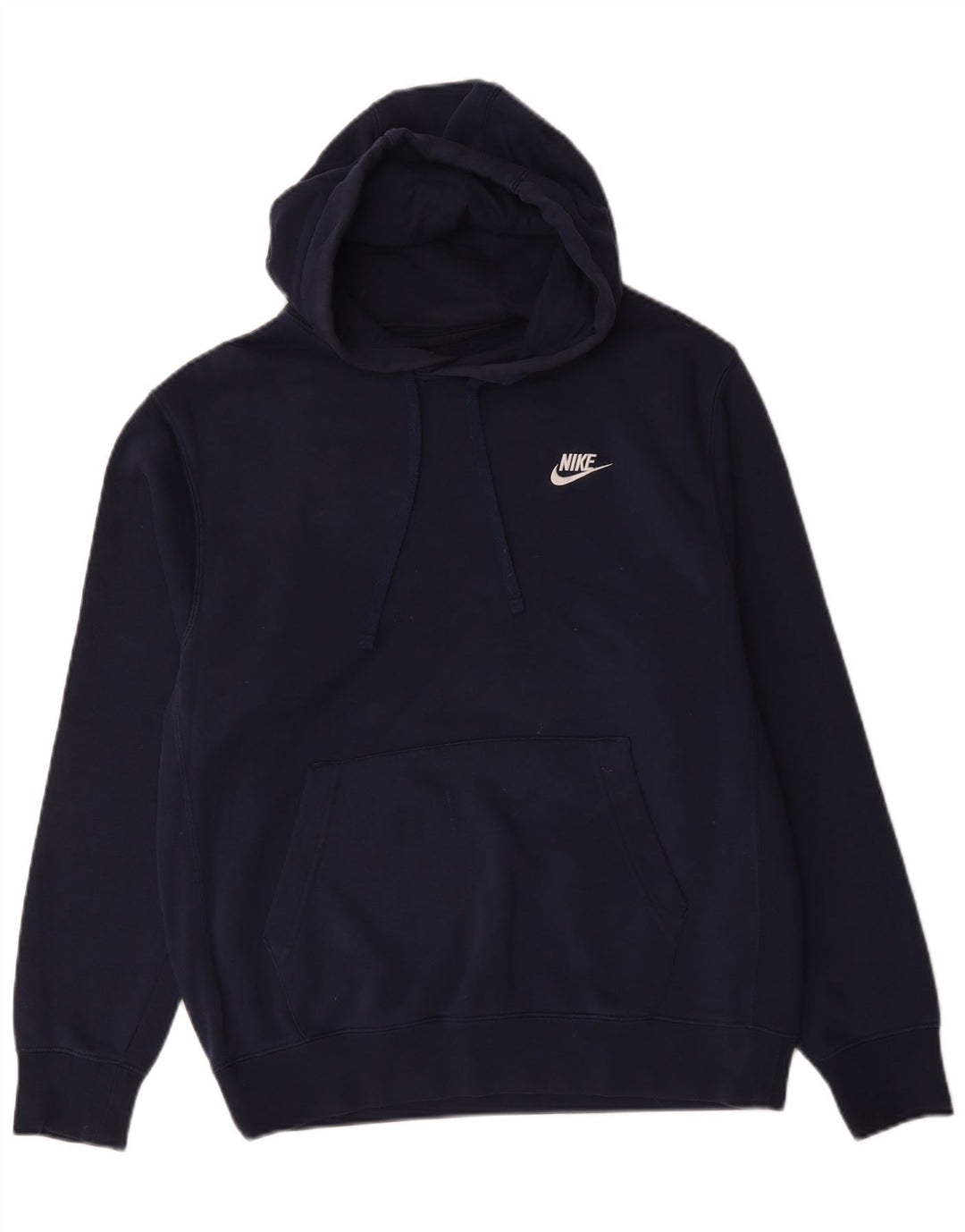 Nike Mens Hoodie Jumper Medium Navy Blue Cotton