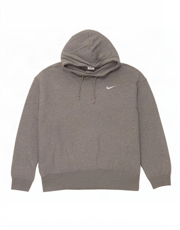 Nike Mens Hoodie Jumper Medium Grey Flecked Cotton