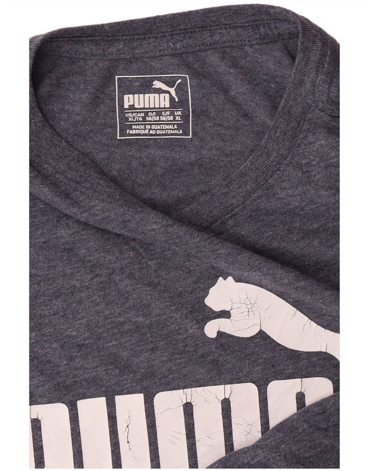 PUMA Mens Graphic T-Shirt Top XL Blue
