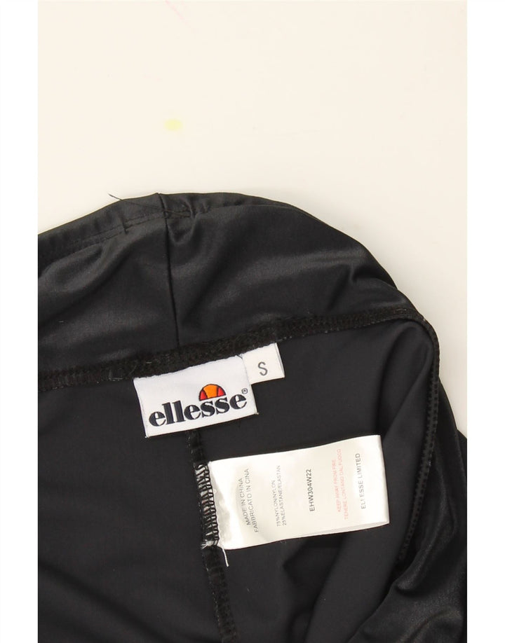 ELLESSE Womens Leggings UK 10 Small  Black Striped Nylon Vintage Ellesse and Second-Hand Ellesse from Messina Hembry 