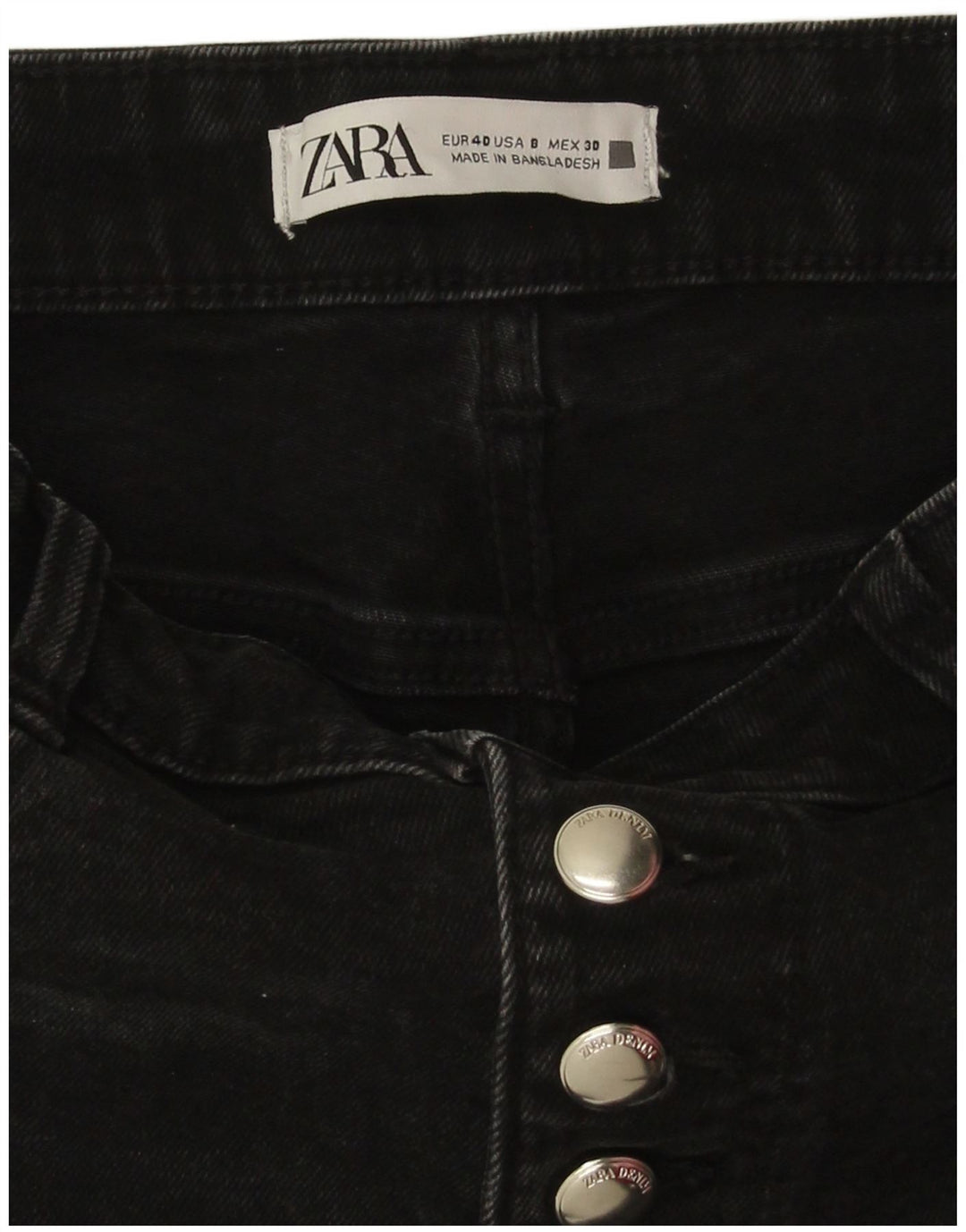 Zara Jeans Bootcut Mujer EU 40 Medium W30 L26 Algodón Negro