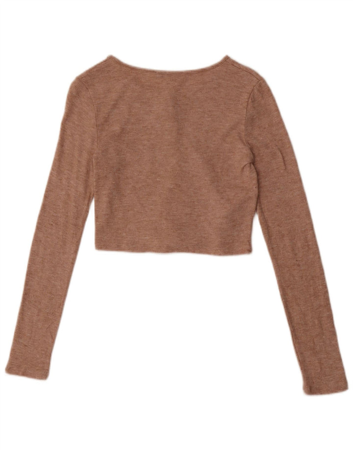 Top corto da donna Zara UK 8 piccolo beige screziato