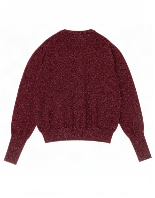 Marks & Spencer Pulover Crop Cardigan pentru Femei UK 14 Medium Burgundy Flecked